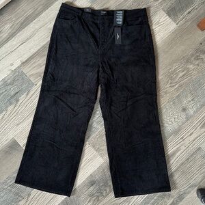 Vero Moda curve Kathy wide leg high rise corduroy pants black‎  women’s s…